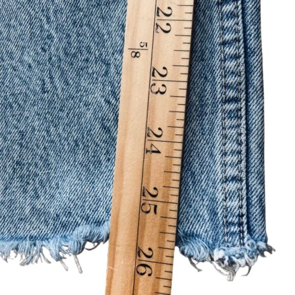 Zara Jeans, High Waist Ankle Distressed Straight Legs Button Fly Raw Hem, size 6 - Picture 9 of 10